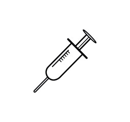 syringe icon for vaccination or injection