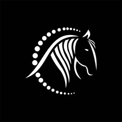 Circle horse logo, Horse logo design vector illustration, Stock illustration, Horse logo design template vector image