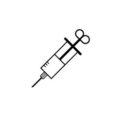 syringe icon for vaccination or injection