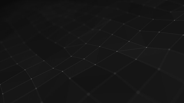 Abstract Digital Data Plexus Technology Background/ 4k animation of an abstract plexus shape technology background with low polygons lines and dots for network digital data concept and communication