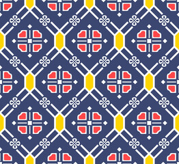 Japanese Hexagon Art Vector Seamless Pattern