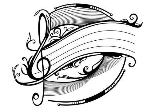 musica floral tatuaje