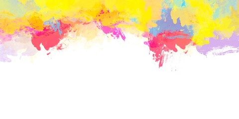 Colorful brush paint watercolor background texture from illustration, equipment isolated on white background.with copy space