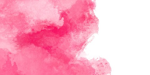 Pink  brush paint watercolor background texture from illustration, equipment isolated on white background.with copy space