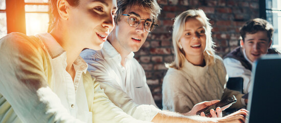 Teamwork at startup office