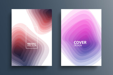 Brochure cover template layouts with abstract gradient design elements. Futuristic abstract modern pattern with fluid colors, soft wave shapes for your creative design. Vector illustration.