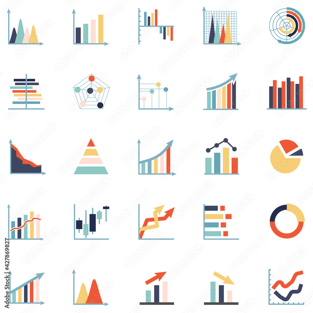 Poster business graph graphic icon. linear growth chart finance vector. statistic abstract symbol. 320x320 