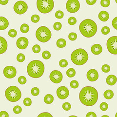 vector seamless cartoon pattern fruits on green background