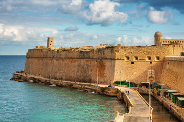 Amazing architecture and city walls of Valletta, capital of Malta