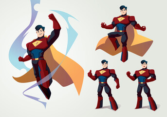 Super Hero mascot character set