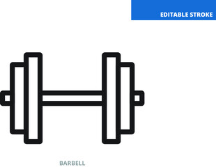 Vector dumbbell, barbell icon. Editable stroke.