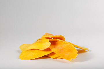 Dried mango. Dried mango on a white background.