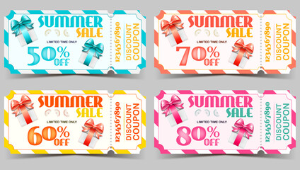 Set of Summer big sale tickets coupons