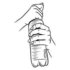 Water bottle. International Water Day. Water in a plastic bottle. Cartoon style. Vector illustration.