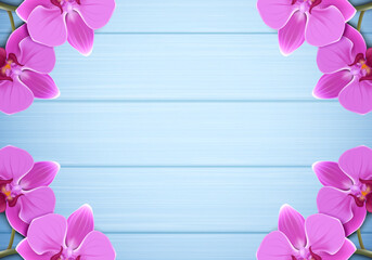 Wooden background with flower
