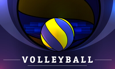Volleyball ball, vector abstract illustration.  A poster, a flyer on a volleyball theme.