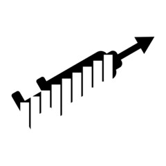 Stock market graph isolated icon on white background