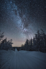 The night sky and the Milky Way in Paanajärvi National Park