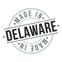 Made In Delaware Stamp. Logo Round Icon Symbol. Bank Design Certificated Seal. 
