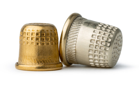 Metal Sewing Thimble Isolated On White