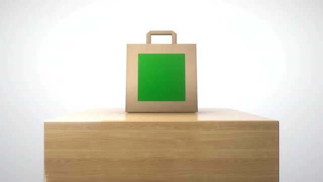 animaci&oacute;n en Motion graphics de bolsa con chroma para poner marca de producto
