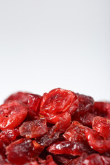 Dried cranberries. Dried cranberries on a white background.