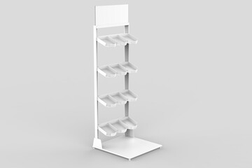 Display stand, retail display stand for product , display stands isolated on white background. 3d illustration