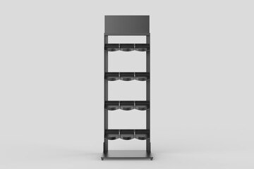 Display stand, retail display stand for product , display stands isolated on white background. 3d illustration
