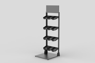 Display stand, retail display stand for product , display stands isolated on white background. 3d illustration