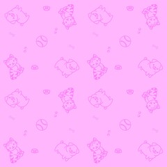 Seamless pattern with pets 