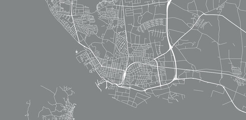Urban vector city map of Esbjerg, Denmark