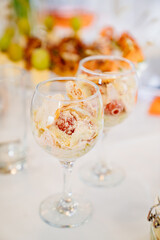 salad in a glass. comfortable serving of the buffet table. Catering. ordering ready meals and serving banquets.
