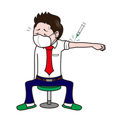 ビジネスマン　注射　マスク