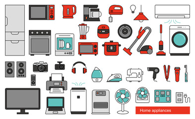 Home appliances vector icon 家電アイコンセット
