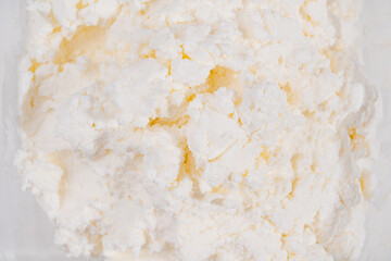 close-up curd. Farm product. sale of dairy products. healthy food for adults and children.