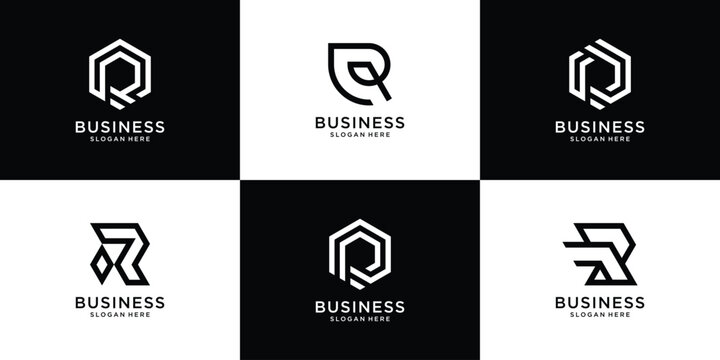 Set of letter r logo collection with creative concept