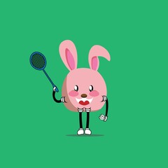 cute rabbit cartoon mascot