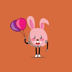 cute rabbit cartoon mascot
