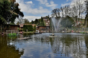 Teich im Schneckematt-Park in Gengenbach im Schwarzwald