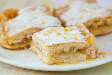 Portions of lemon tart