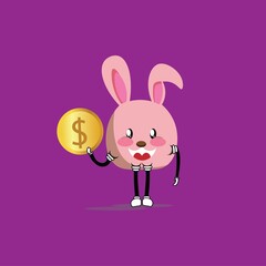 cute rabbit cartoon mascot