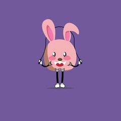 cute rabbit cartoon mascot