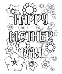 Mother's Day coloring page design