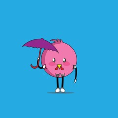 cute bird cartoon mascot