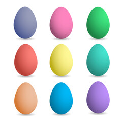 Multicolored Easter eggs. Easter eggs. Happy Easter card. Easter eggs on a white background.