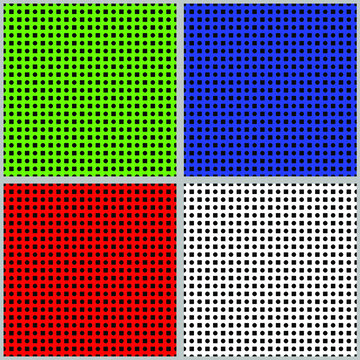 Set of vector seamless patterns. Geometric square and circle shapes on bright background, digital art for flyer, poster, cover, textile print, wrapping paper, clothing. 