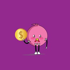 cute bird cartoon mascot