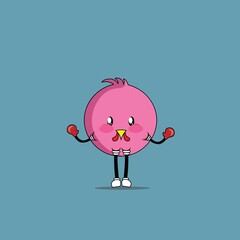 cute bird cartoon mascot