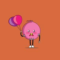 cute bird cartoon mascot