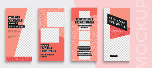 Naklejka premium Trendy editable Instagram Stories template. Design for social media. Sale